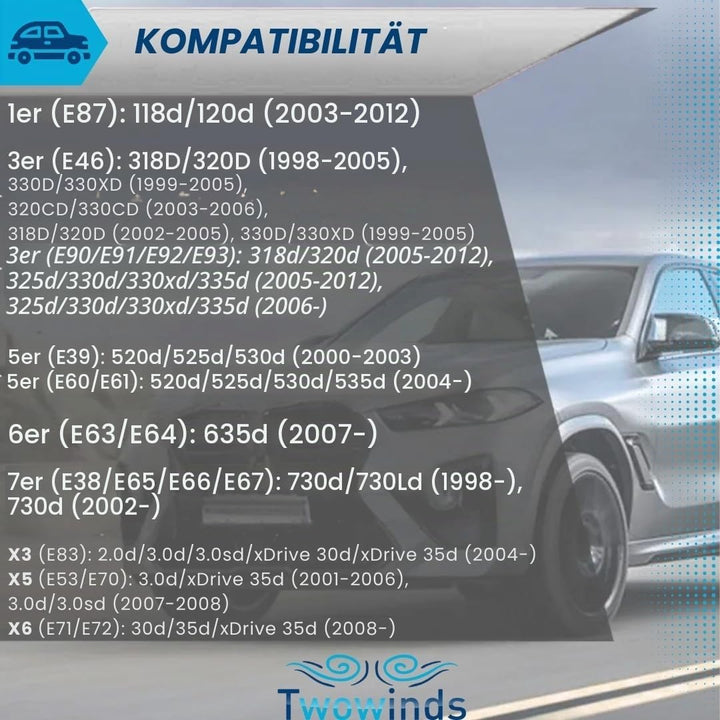 Twowinds Entstörungssatz 6 Eingangsventile (22mm). Vermeiden Sie Motorausfälle E87 E46 E60 E61 320d