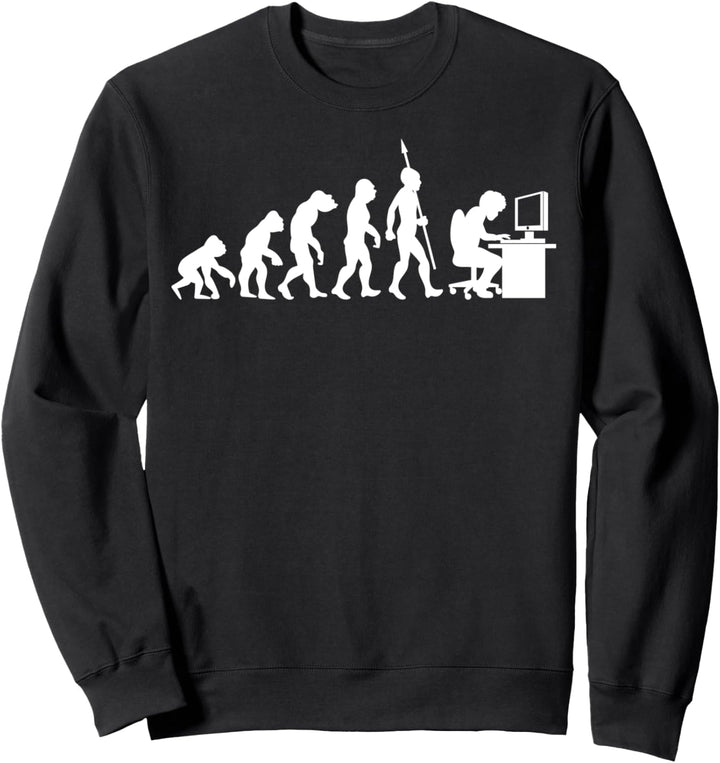 Computer Freak Geek PC Nerd Game Gamer Evolution Fun Humor Sweatshirt