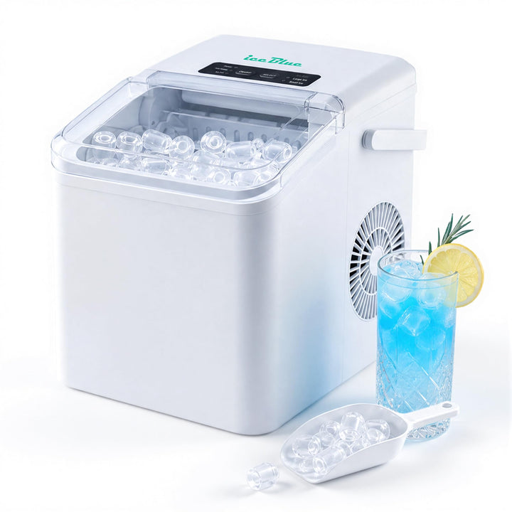 Eismaschine, 2 Grössen an Kugeleis Tisch-Eismaschine - weiss | Eismaschine mit täglich 12 kg Eisauss