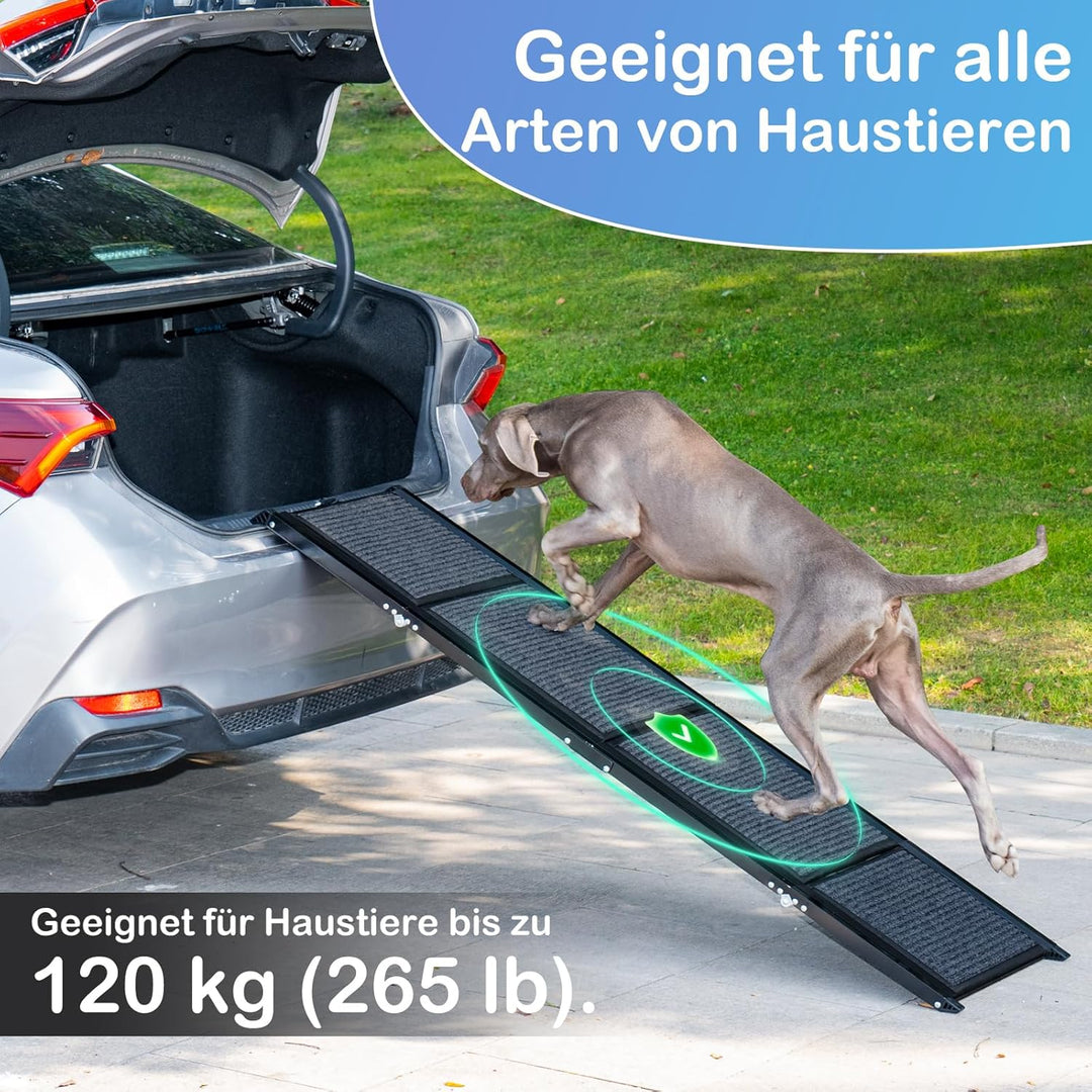 Uross Hundetreppe für Auto 160CM - Zusammenklappbare Hundetreppe für Auto und SUV, Aluminium-Hundetr
