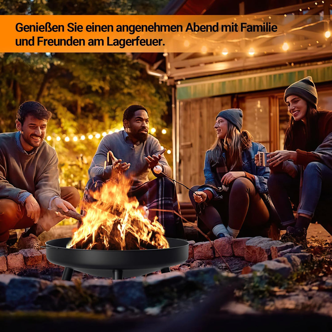 Peviasot Feuerschale, Feuerkorb Ø 80 cm, Feuerschalen für den Garten mit 3 Abnehmbaren Beinen und Gr