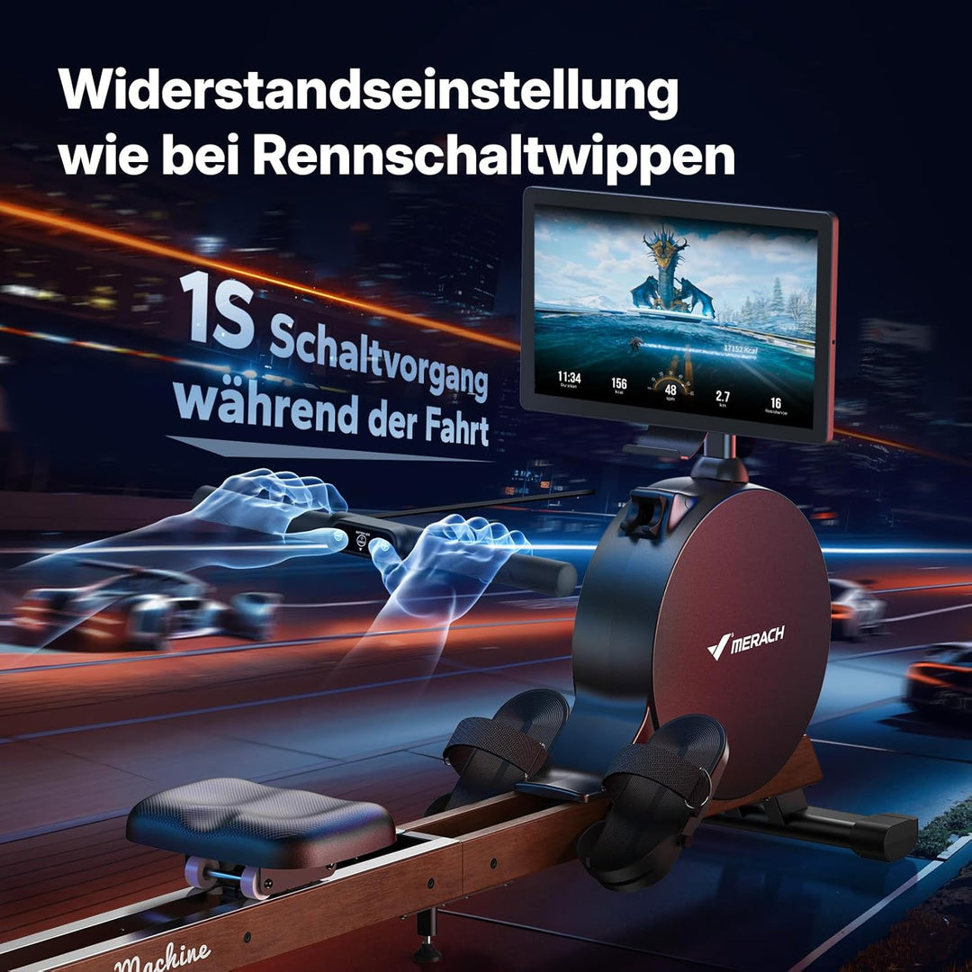 MERACH Rudergerät für Zuhause, Eigenerzeugung, Verbesserter Magnetischer Spitzenwiderstand von 60 kg