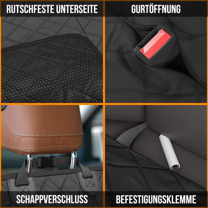Strex Hundedecke für Auto Rückbank und Kofferraum Schwarz - 137 x 147 cm - Schutzhülle - Hundedecke