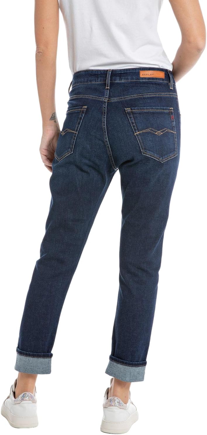 Replay Damen Jeans Marty Regular-Fit mit Stretch 23W / 28L Dark Blue 007, 23W / 28L Dark Blue 007