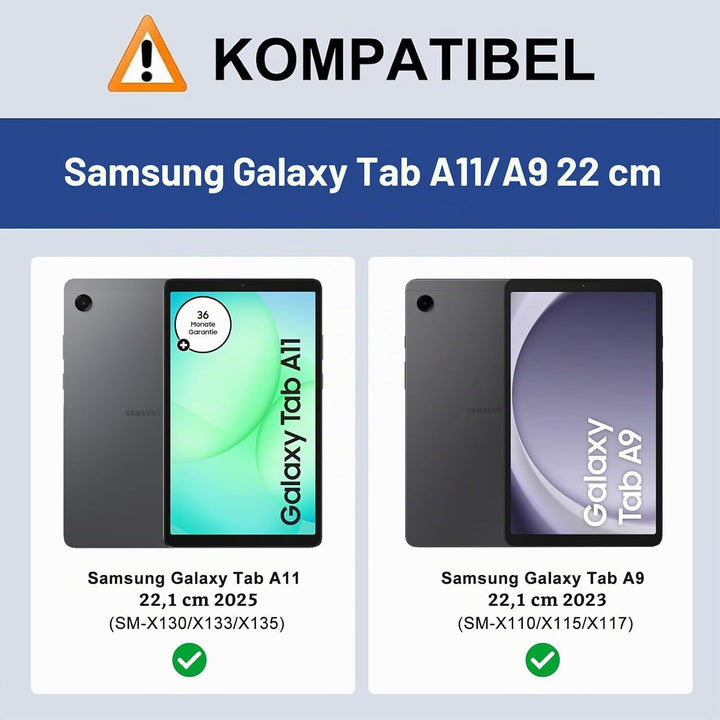 IVEOPPE Hülle mit Tastatur für Samsung Galaxy Tab A11 8.7", Tastatur für Samsung Tablet A11 2025, Ma