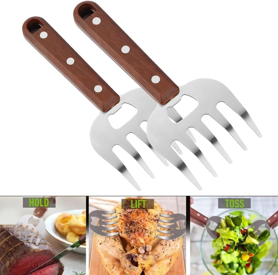 ARFUKA 2 Stück Pulled Pork Krallen BBQ Fleischkrallen Meat Claws Chicken Shredder zum Zerkleinern vo