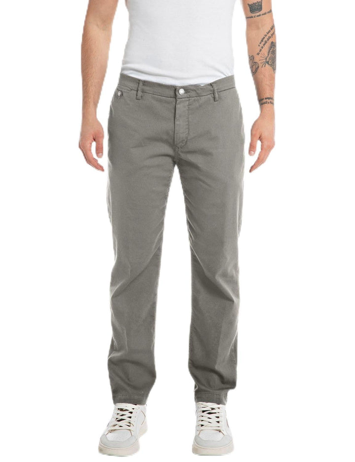 Replay Herren Chino Hose Benni Regular-Fit mit Stretch 36W / 34L Medium Grey 176, 36W / 34L Medium G