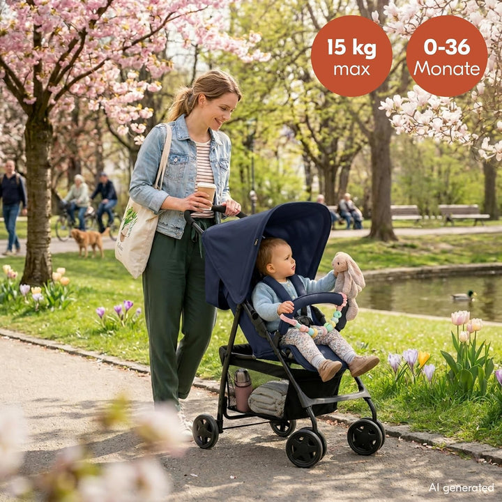 hauck Buggy Sport, Ultra Leicht - nur 5,9 kg, für Kinder bis 15 kg, Klein Zusammenklappbar, Reisebug