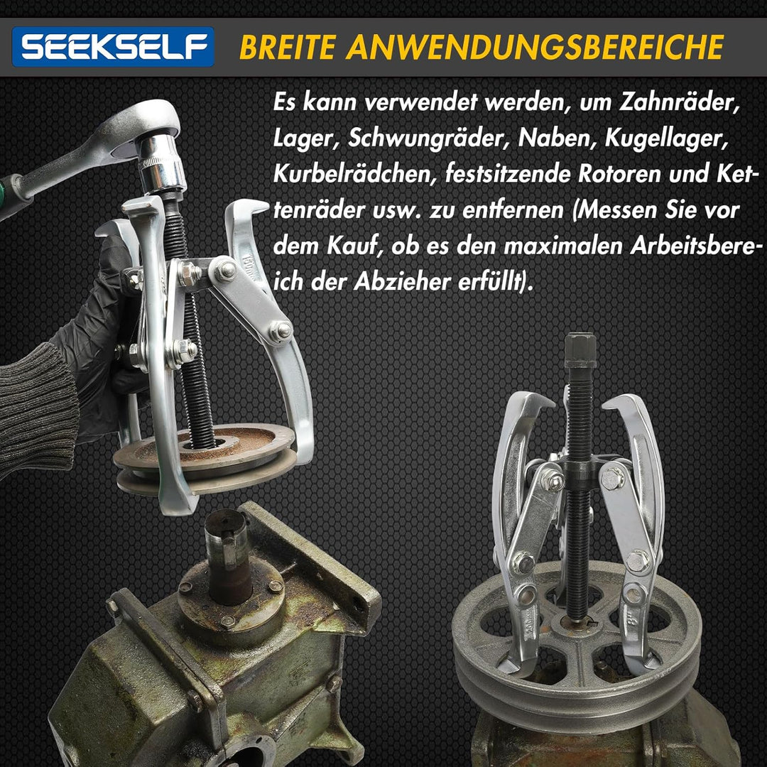 3" 4" 6" 8" Zahnradabzieher-Set, 2-Backen/3-Backen-Lagerabzieher-Kit mit Ratschenschlüssel für den A