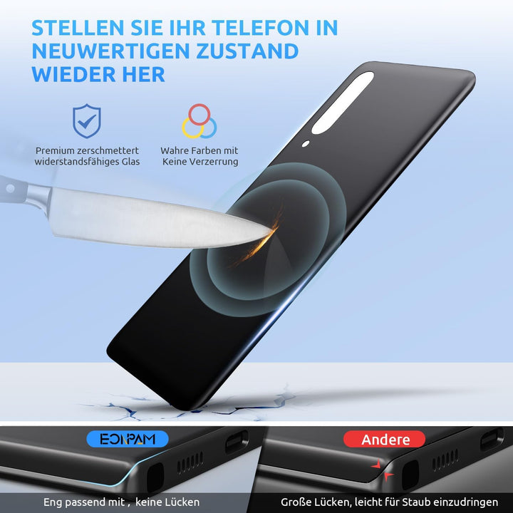 Eonpam Akkudeckel für Xiaomi Mi 9 Rückseite Glas Original Backcover Back Glas Ersatz mit Reparatursa