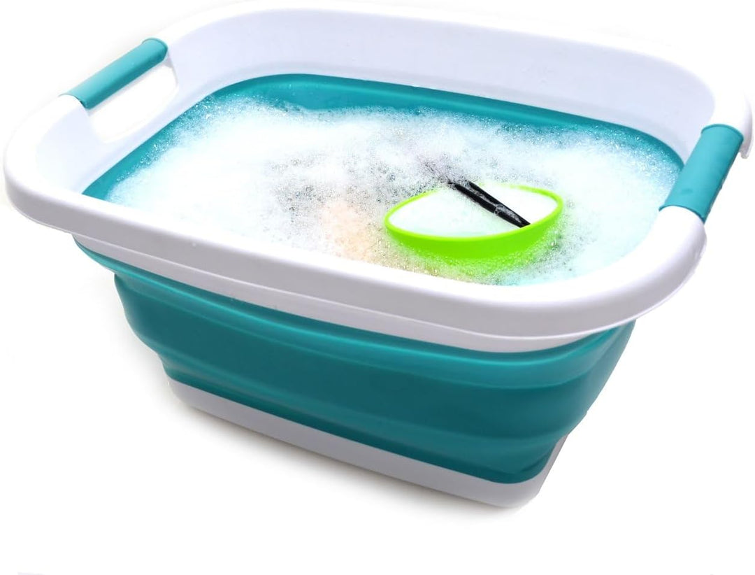 SAMMART 25L Zusammenklappbarer Wäschekorb / -wanne - Faltbarer Aufbewahrungsbehälter/Organizer - tra