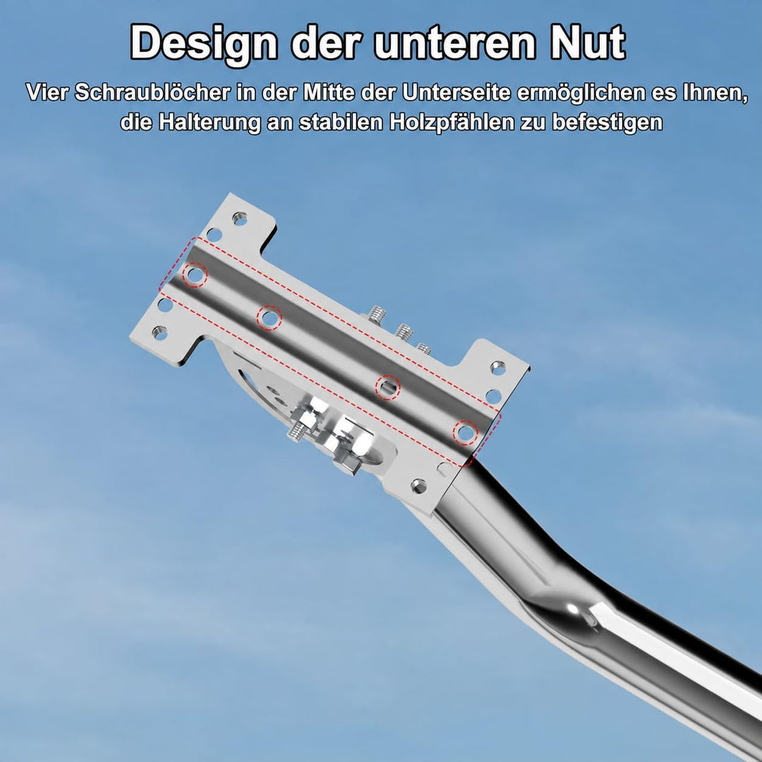 Universeller Antennenmast für Fernseh-, Satelliten-, Radio- und WLAN-Antennen - Verstellbarer Stände