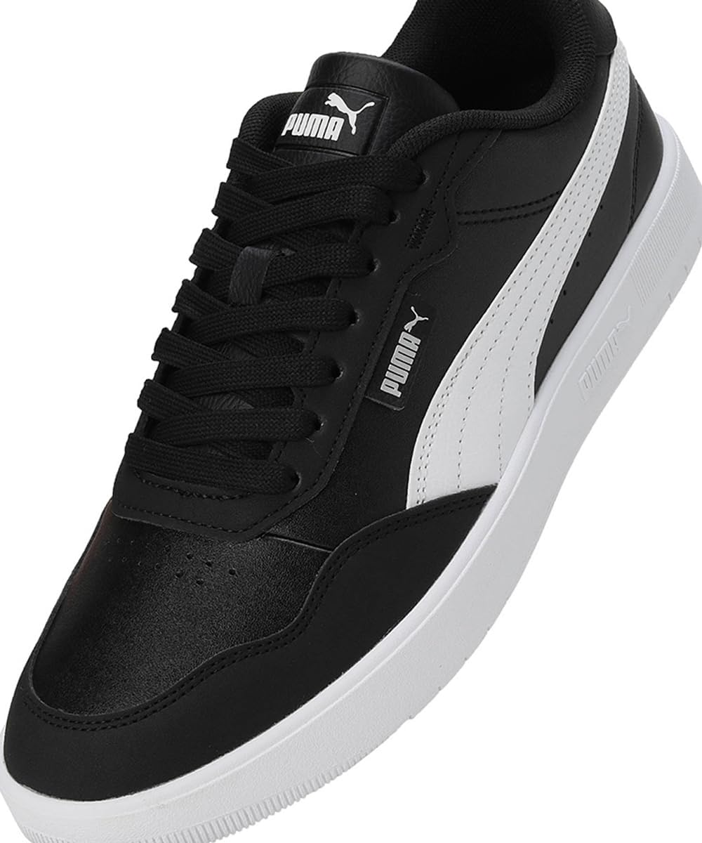 PUMA Herren Court Ultra Lite Sneaker 37 EU Puma Black Puma White Puma Silver, 37 EU Puma Black Puma