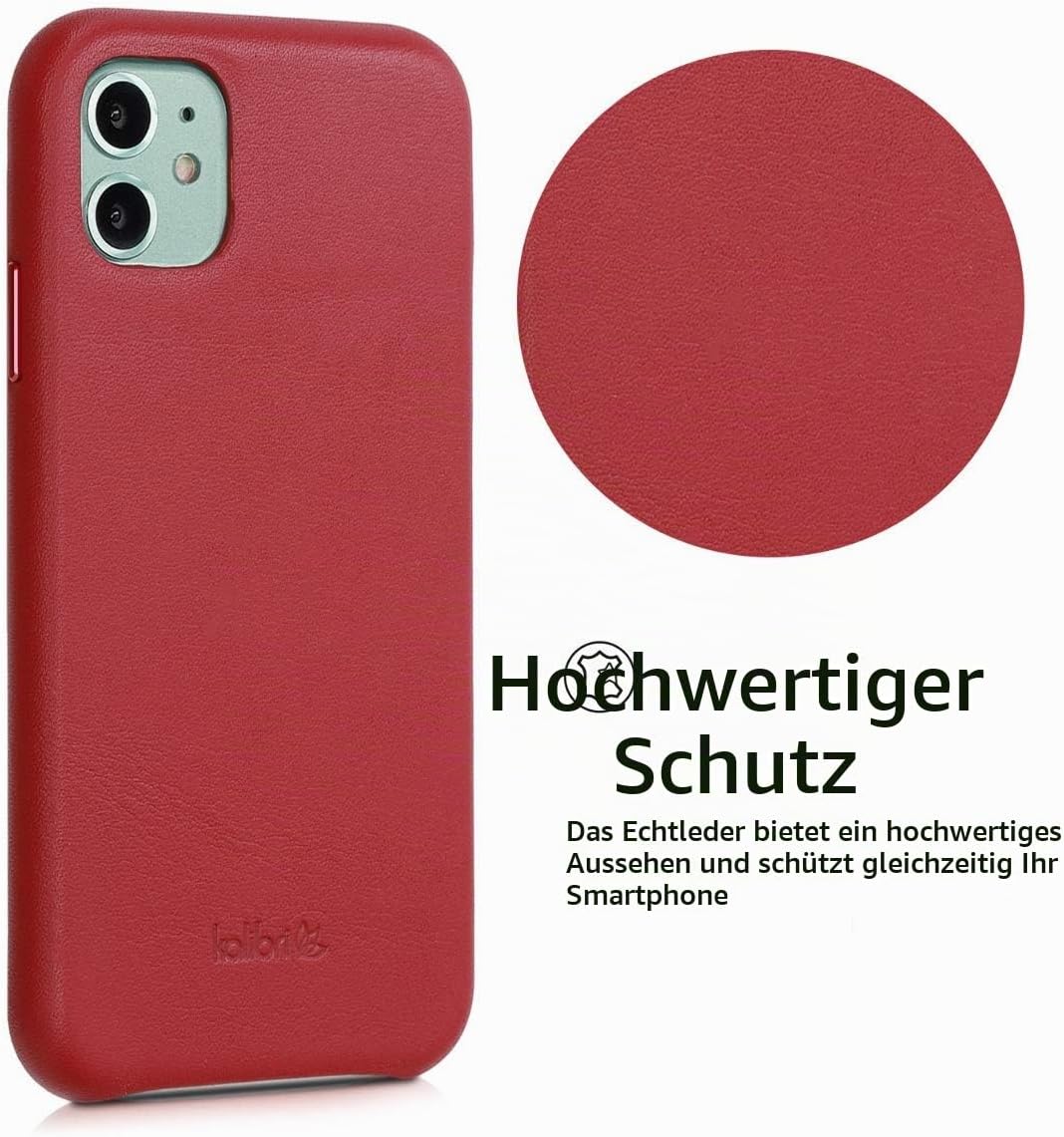 kalibri Schutzhülle kompatibel mit Apple iPhone 11 - Hülle Leder - Hardcover Handy Cover Case Rot, R