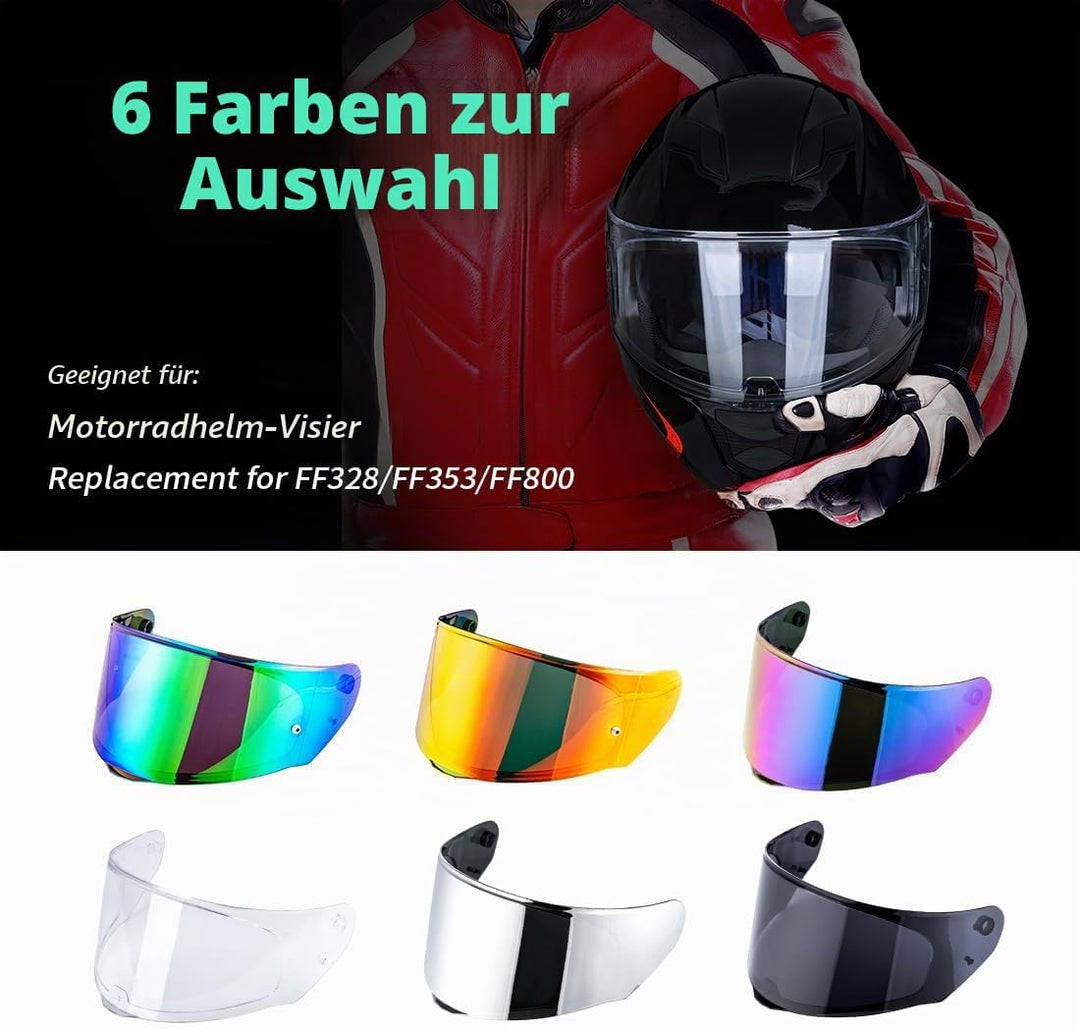 Helmvisier für LS2 FF328/FF353/FF800,Motorradhelm Visier,Motorrad Windschutz Helm Objektiv Visier Vo