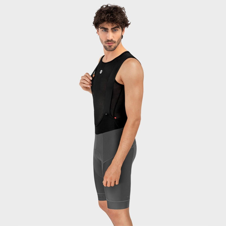 Kurze SRX Fahrrad-Trägerhose Herren Italienisches MITI Gewebe Doppelt Dichtes Sitzpolster XL Grau/Sc