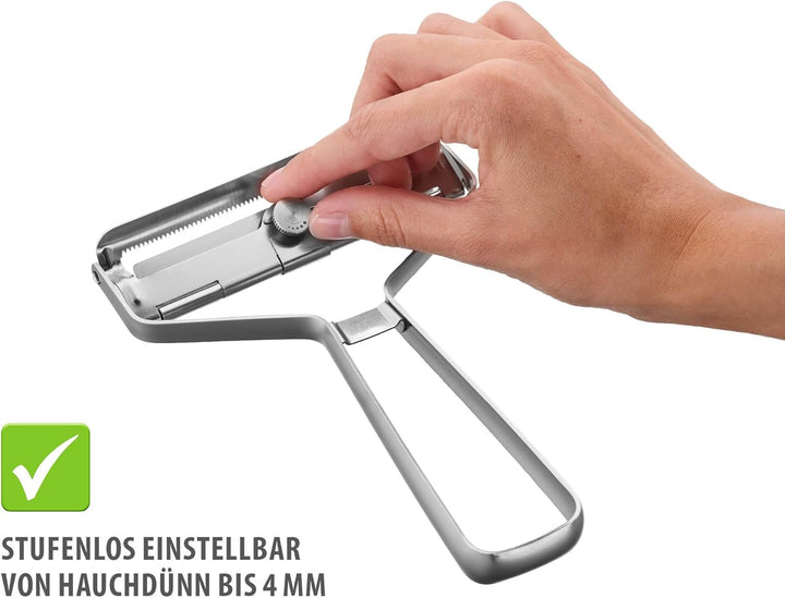 GEFU Gemüseblattschneider Y-PRO – 0–4 mm, gezahnte Edelstahlklinge, Y-Form, Gemüseschneider mit Abst