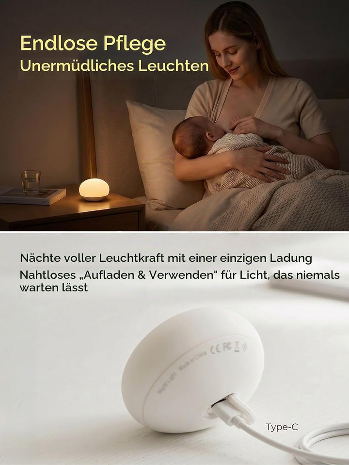 Anico Baby Night Light, Minimalist Nursery Lamp for Breastfeeding, Soft BPA-Free Silicone Touch, Eye
