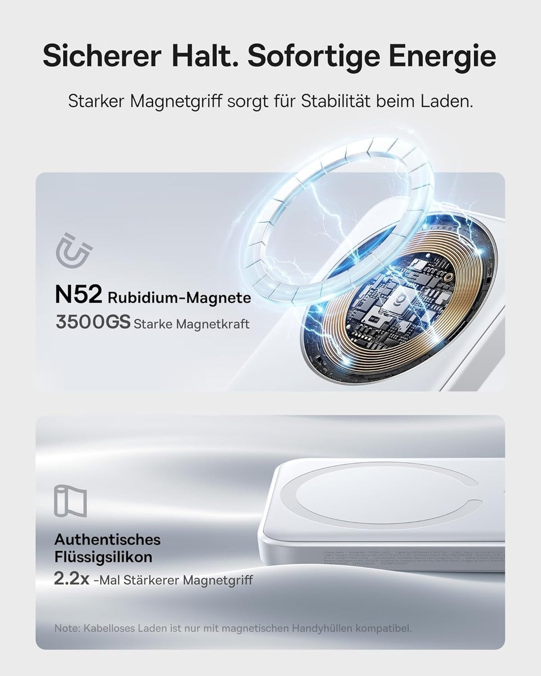 Baseus Enerfill FM11 MagSafe Powerbank 10000mAh 22.5W Magnetische Power Bank USB C, Kabellose Extern