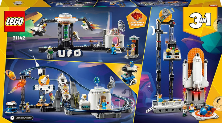 LEGO 31142 Creator 3-in-1 Weltraum-Achterbahn, Bausatz Einer Spielzeug-Kirmes mit funktionierenden W