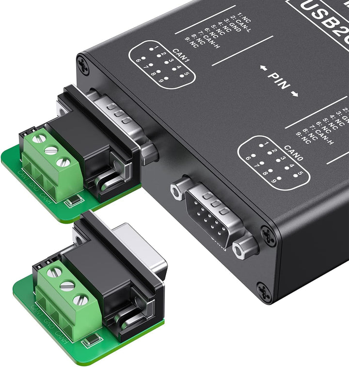 Dual Channels USB to CAN Converter for Raspberry Pi4/Pi3B+/Pi3/Pi Zero(W)/Jetson Nano/Tinker Board/A