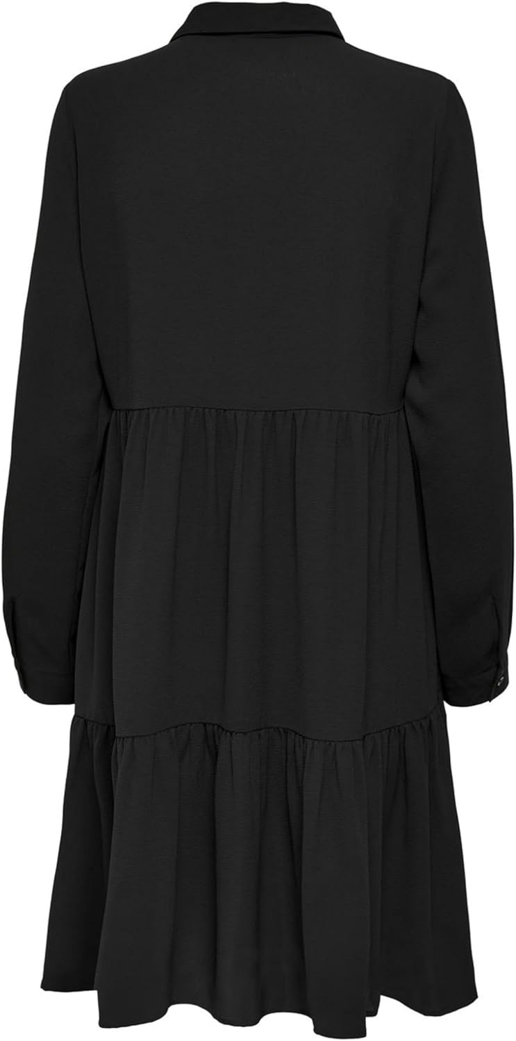 Jacqueline de Yong Female Kleid Einfarbiges Blusenkleid 36 Schwarz, 36 Schwarz
