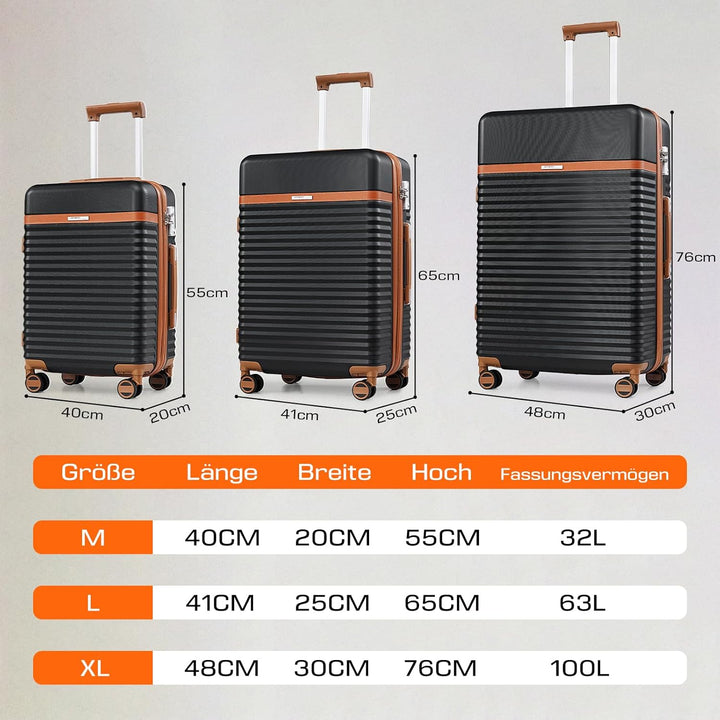 Joyway Koffer Trolleys Mittelgross Koffer, Hartschalen Reisekoffer mit 4 Rollen und TSA Schloss, Erw