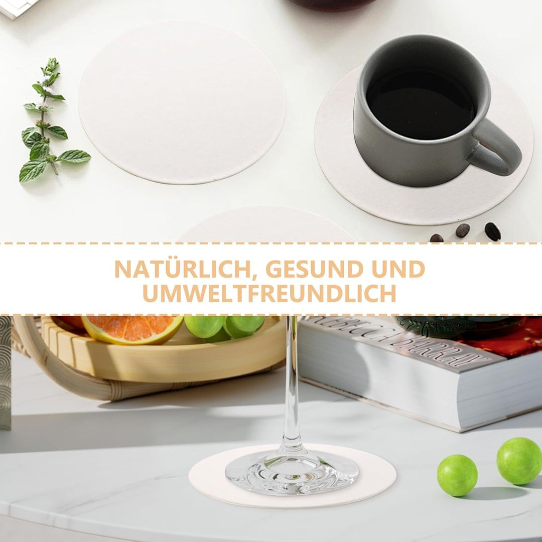 200 Stück Bierdeckel Blanko Rund, Weisse Bierfilz blanko Karton, Blanko Untersetzer zum Malen und Ba