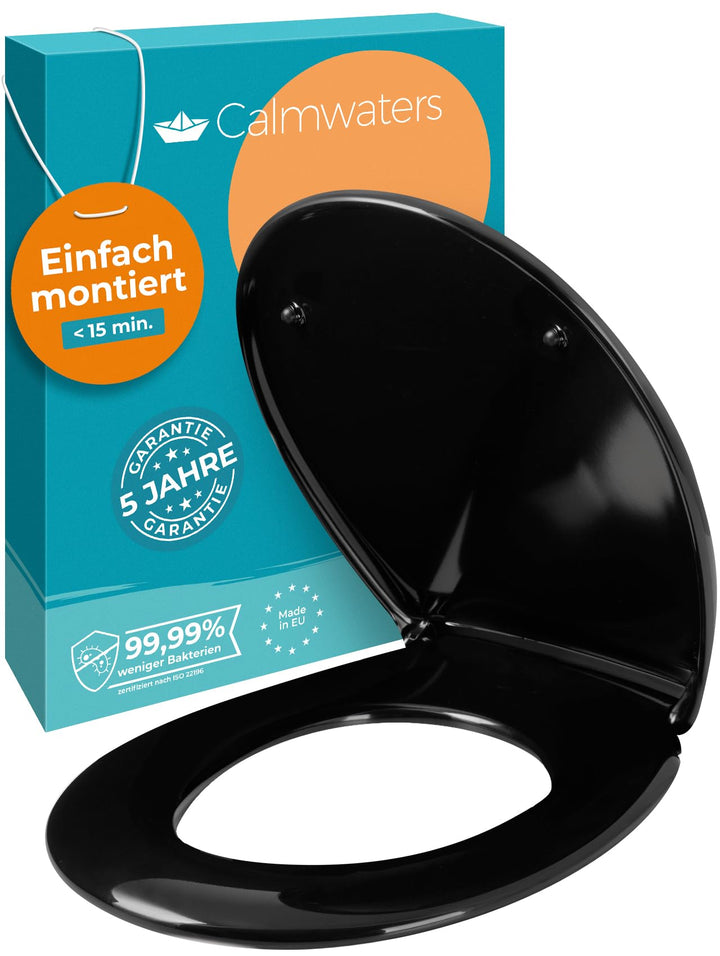 Calmwaters® Premium WC Sitz einfache Montage, Toilettendeckel bis 250 kg, Made in EU, antibakteriell