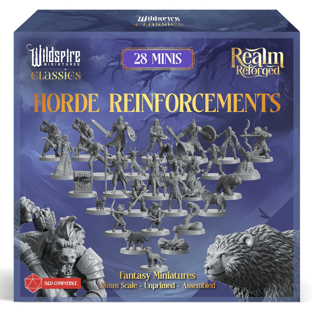 Horde Reinforcements Set - Monsters & Encounters for DND Miniatures Bulk Set 28mm Unpainted DND Mini