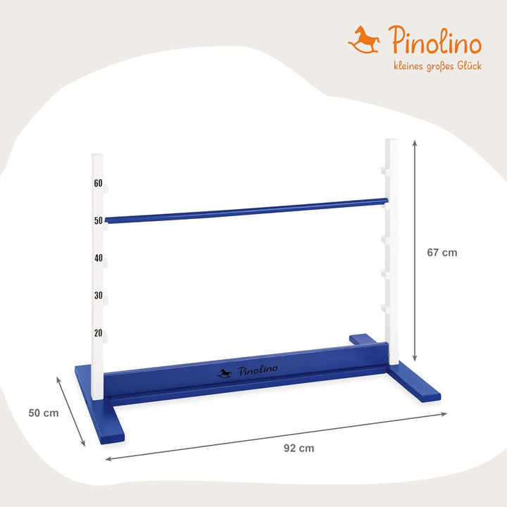 PINOLINO Hindernishürde Hoppe, Weiss/Blau, 1 Stück, Koordinationstraining – Ideal für Steckenpferd-R