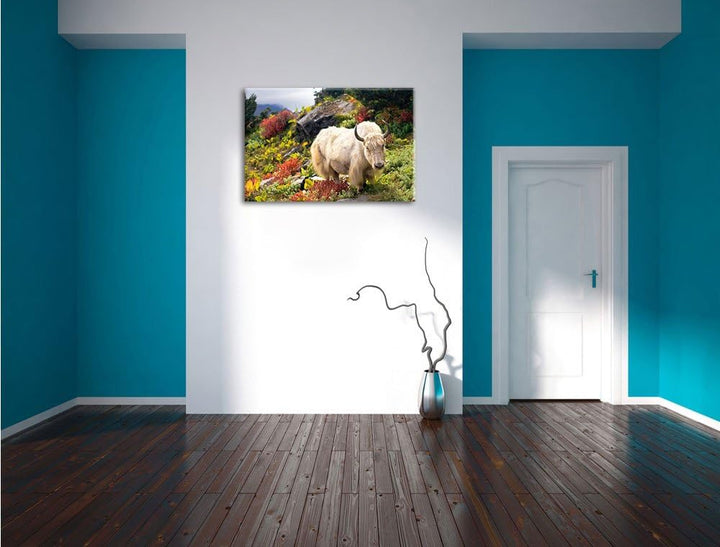 Schönes Yak Himalaya, Format: 100x70 auf Leinwand, XXL riesige Bilder fertig gerahmt mit Keilrahmen,