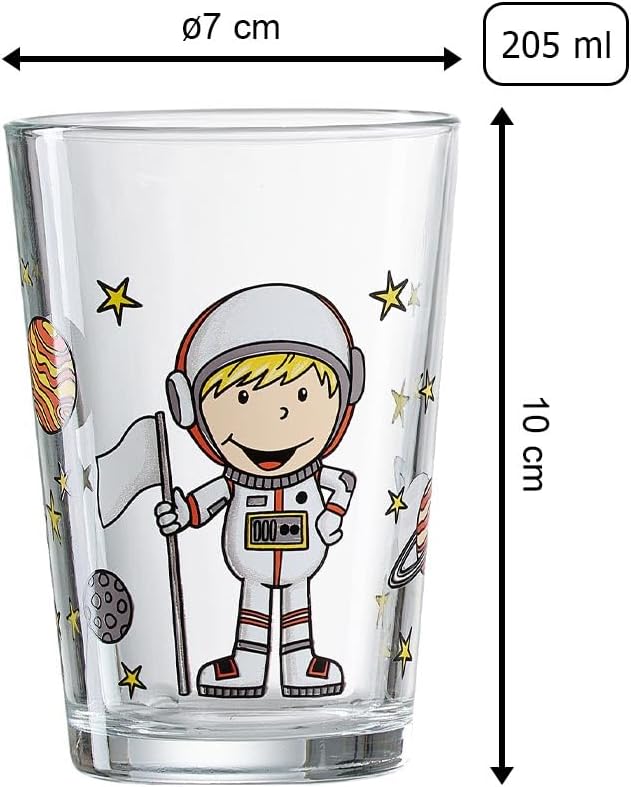 Ritzenhoff & Breker Kindergläser Berufe Jungen, 6er Set, 205 ml, Bedruckte Kinderbecher mit Berufs-M