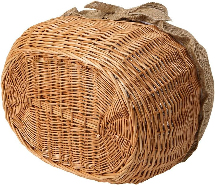 Grosser Vollweidener Kaminkorb, naturfarbiger Kaminkorb aus Weide, Weidenkorb für Kaminholz