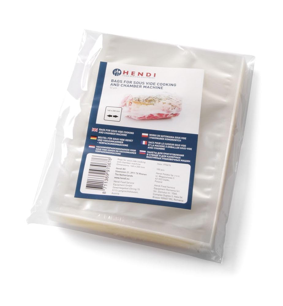 HENDI Vakuumbeutel, für Vakuum-Verpackungsmaschine, Vakuumiergerät, Kochbeutel, 75µm, -20°C bis +100