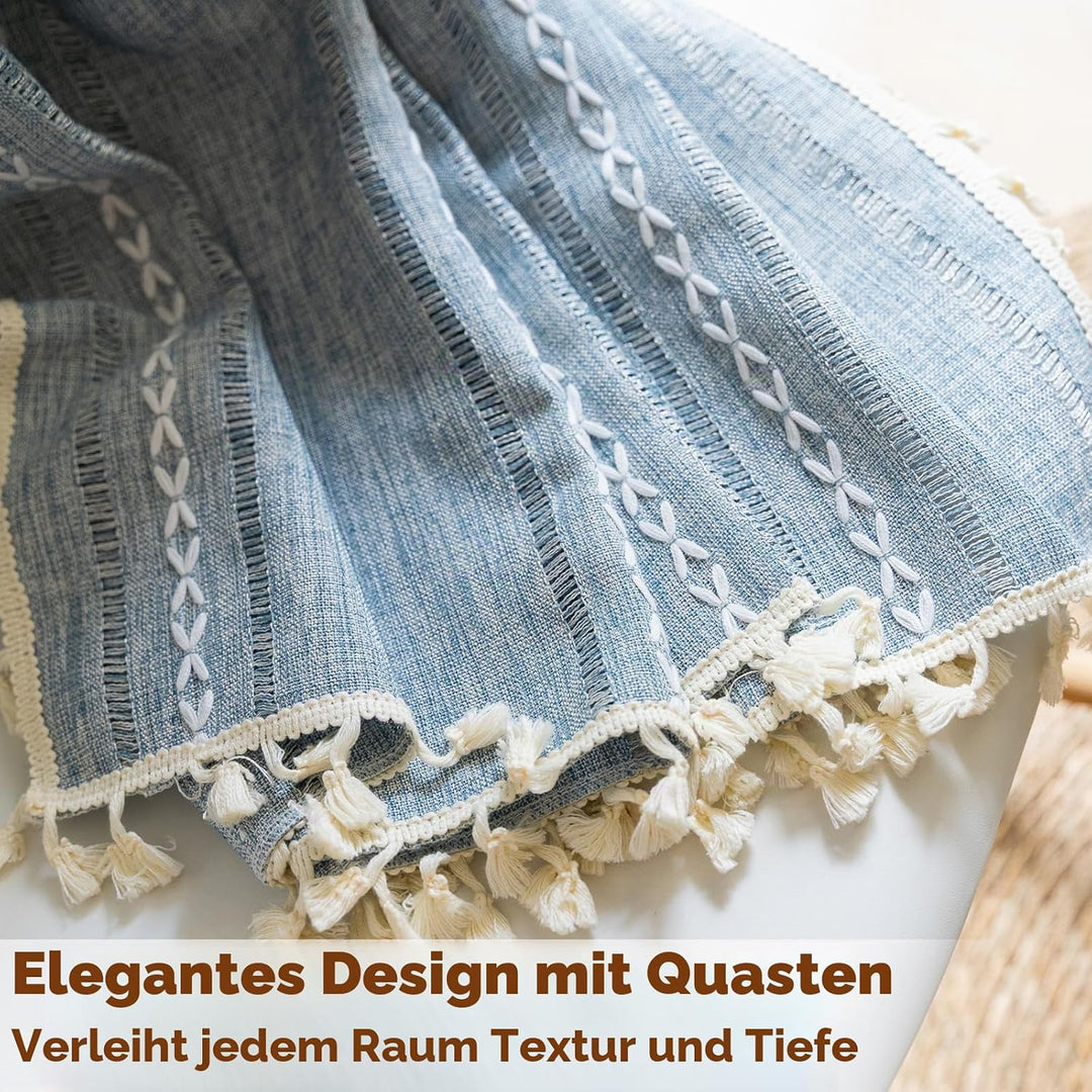 Sutuo Home Boho-Vorhänge für Schlafzimmer, Wohnzimmer, Küche, halbverdunkelnd, französisches Landhau