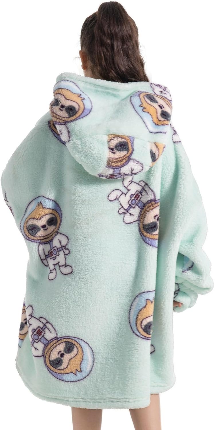 Ruiuzioong Kinder Übergrosse Kapuzenpullover,Super Weich Warmes Bequeme Tragbare Decken Sweatshirt f