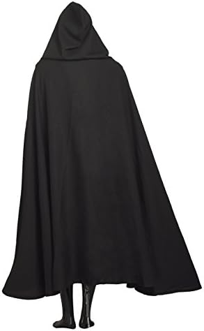 BLESSUME Mittelalter Ritter Kostüm Hospitaller Karneval LARP Cospaly, Schwarz Cloak mit Weisses Kreu