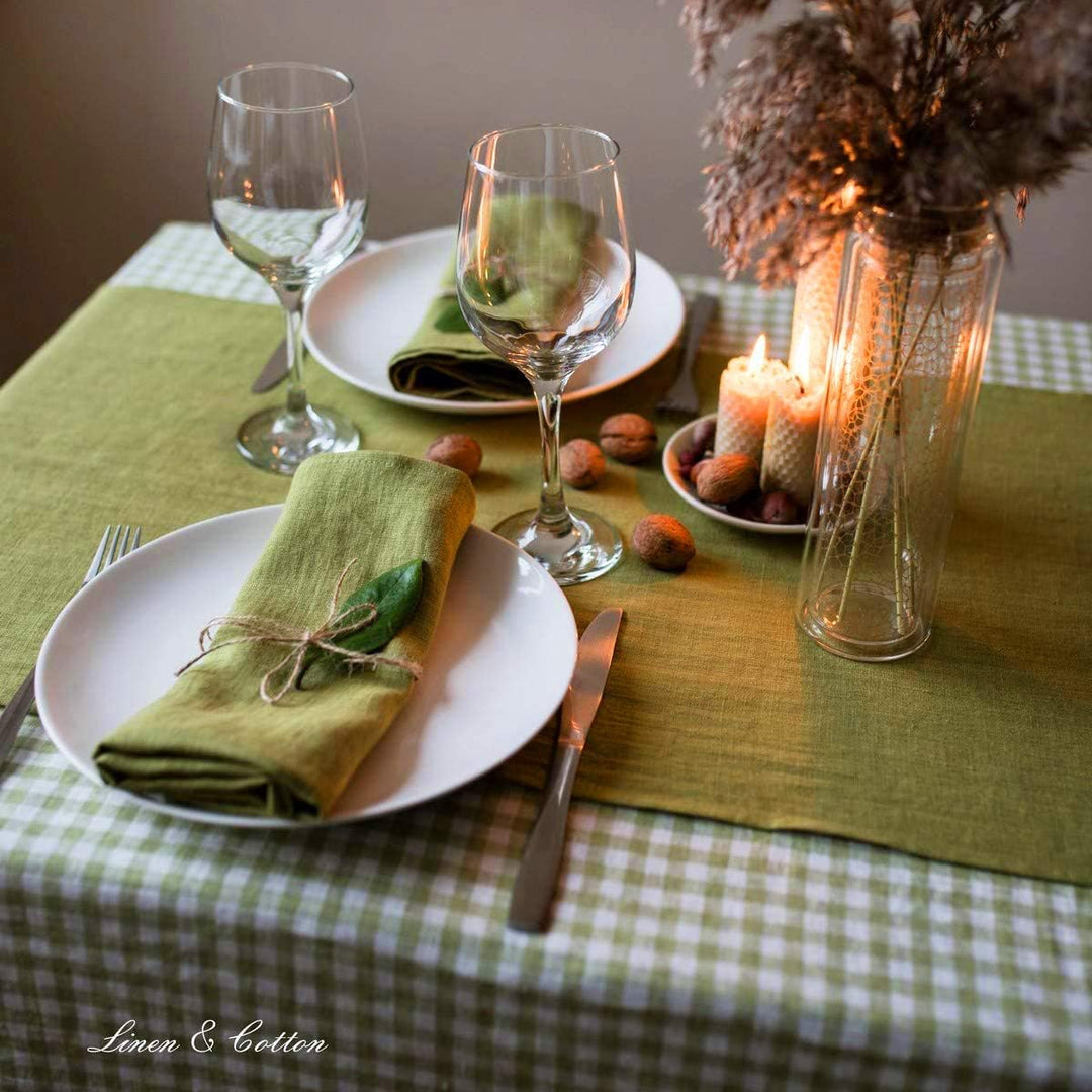 Linen & Cotton Hochwertige 4 x Stoffservietten/Servietten Stoff/Leinenservietten Hygge -100% Leinen,