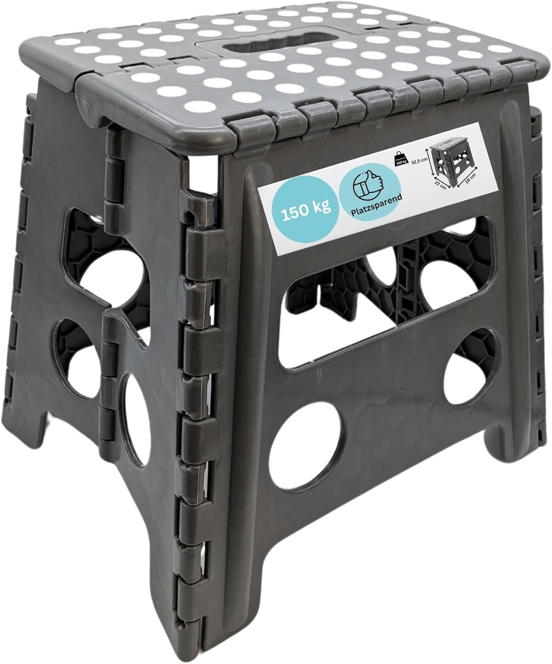 Hocker Tritthocker faltbar für Erwachsene und Kinder bis 150 kg Klapphocker aus Kunststoff rutschfes