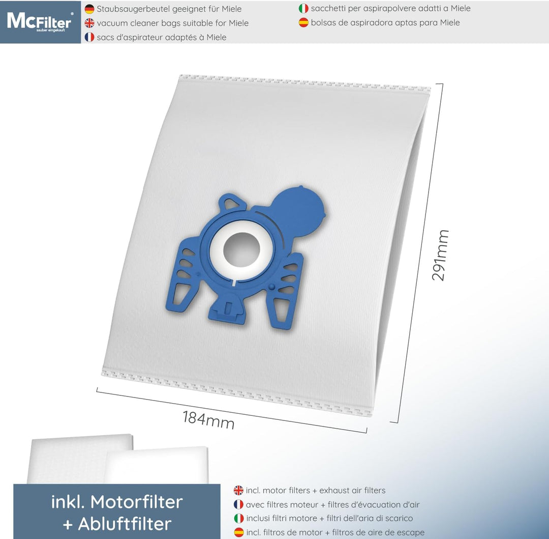 McFilter I 20 Staubsaugerbeutel kompatibel für M Complete C3 Cat & Dog PowerLine Bodenstaubsauger I