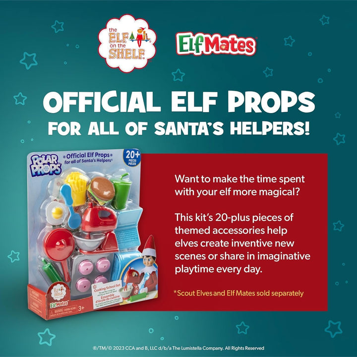 The Elf on The Shelf® Polar Props® Kochschule | Kreatives Koch-Set für Scout Elfen mit Mini-Laptop,