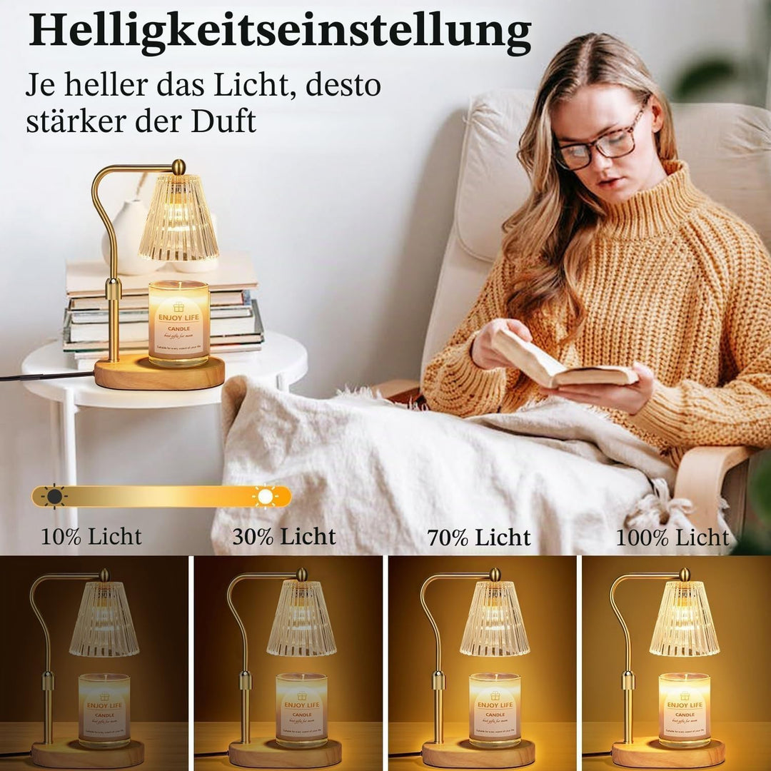 Kerzenwärmer Lampe, Candle Warmer mit Timer und Dimmer, Elektrischer Candle Warmer Lamp, Vintage Ker
