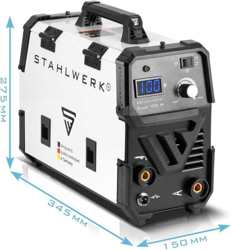 STAHLWERK FLUX 100 M Fülldraht Schweissgerät mit synergischem Drahtvorschub für 0,6 0,8 0,9 1,0 mm,