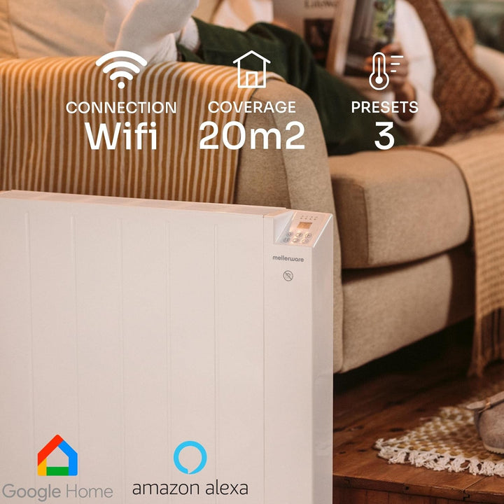Mellerware - Heizkörper Energiesparend Comfy! 1200W WIFI | 3 Stufen + Einstellbare Temperatur | Time