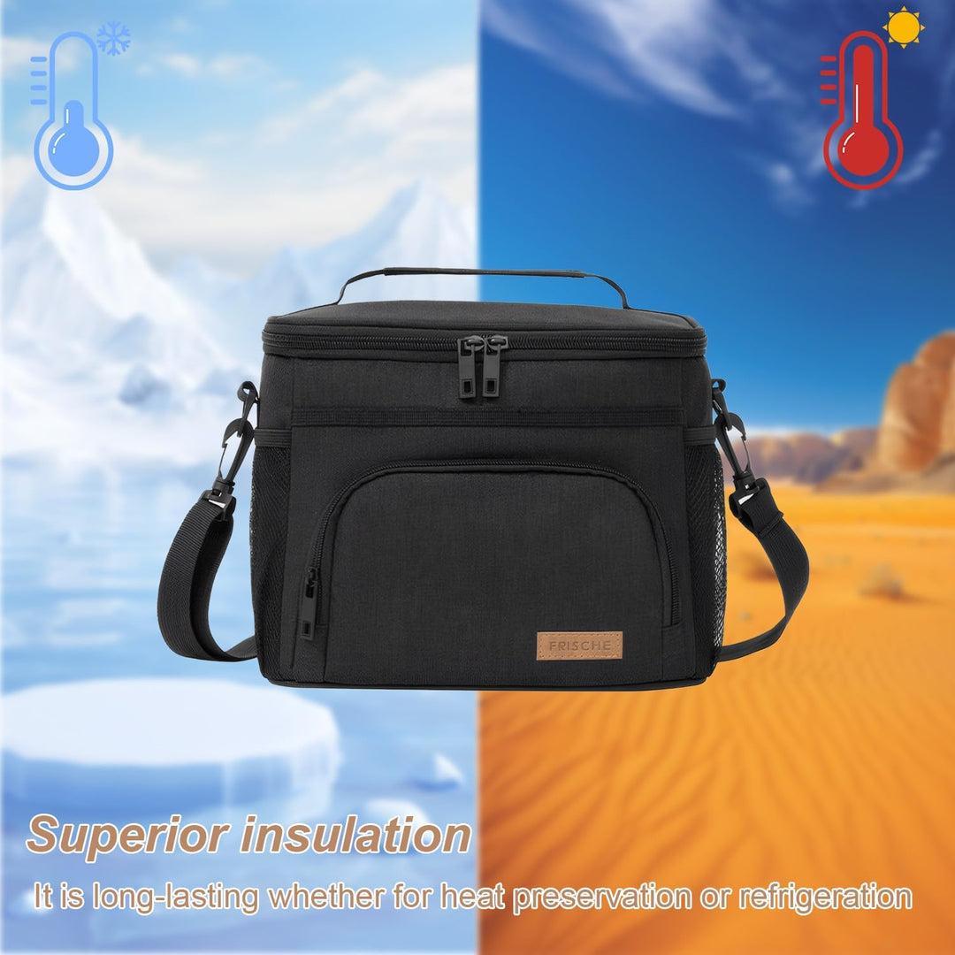 Kühltasche Lunchtasche, Thermotasche mit Verstellbarem Schultergurt, Faltbar Isolierte Cooler Bag, L