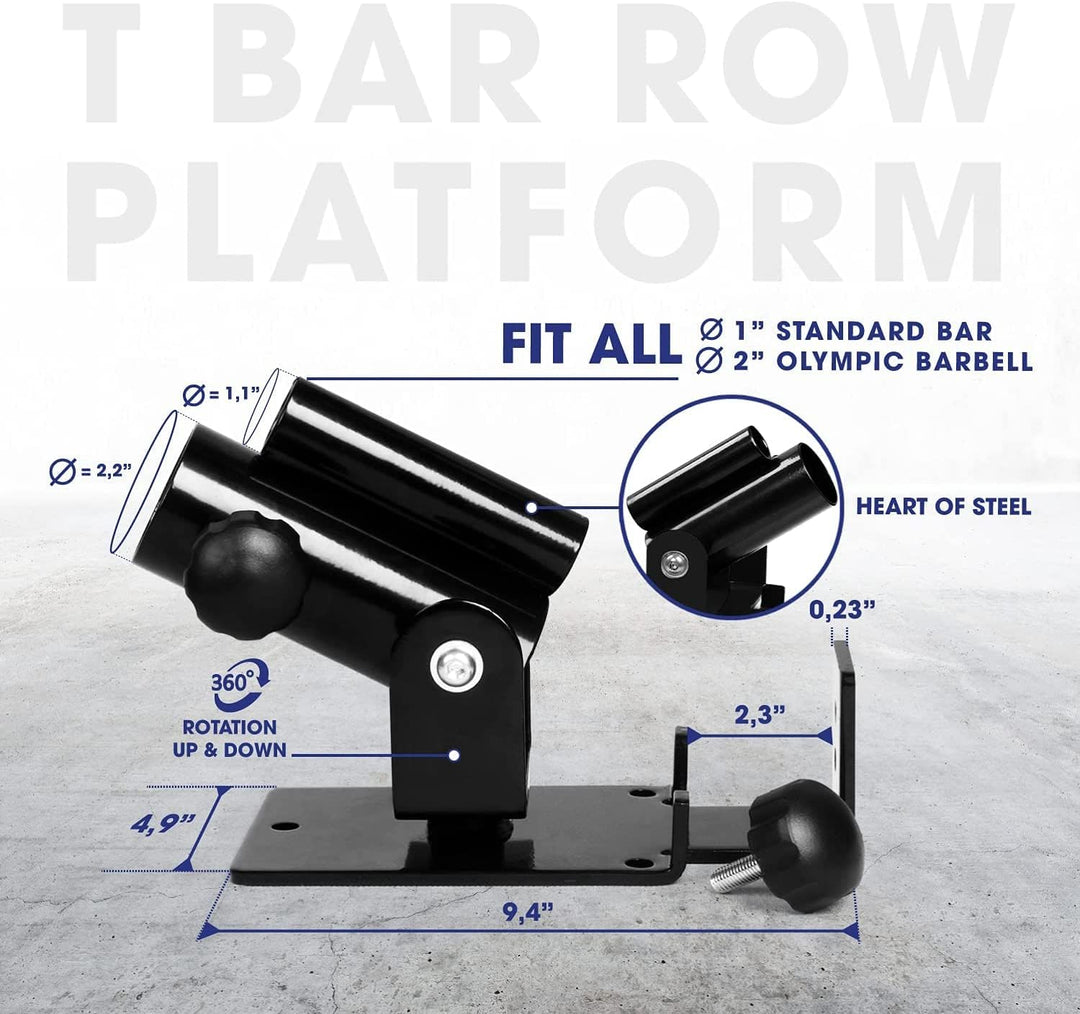 Yes4All Deluxe T-Bar Row Plattform - 360° schwenkbar - Passend für 1" Standard und 2" Olympiastangen