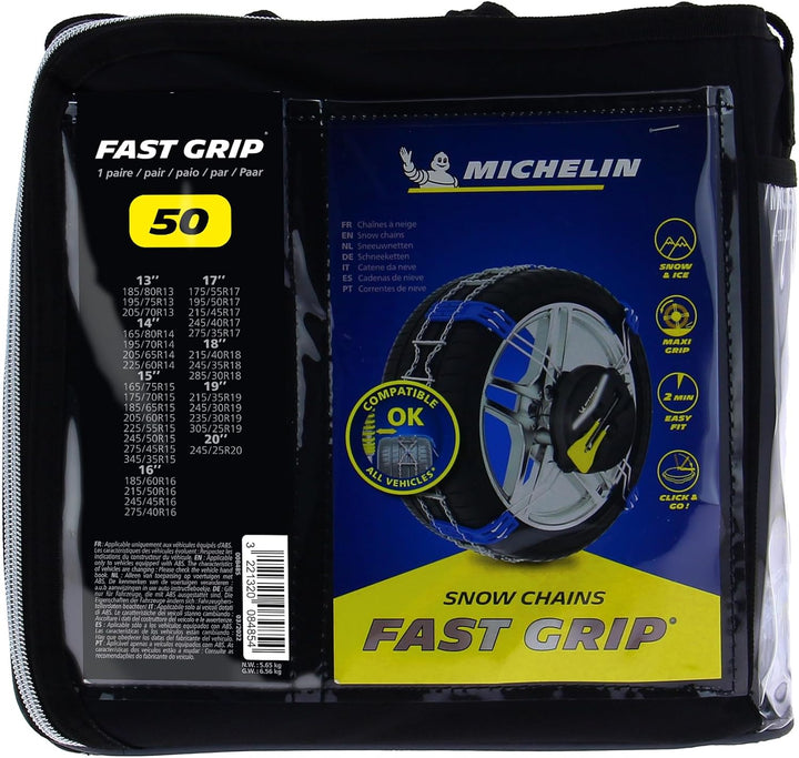 MICHELIN 008485 FAST GRIP Catene da Neve a montaggio frontale, compatibile veicoli non catenabili, N