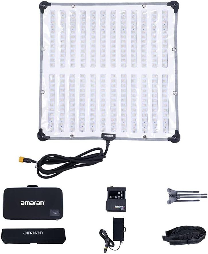 Aputure Amaran F22x 200W Flex-LED-Videoleuchte mit Wabengitter, zweifarbig 2500K-7500K, unterstützt
