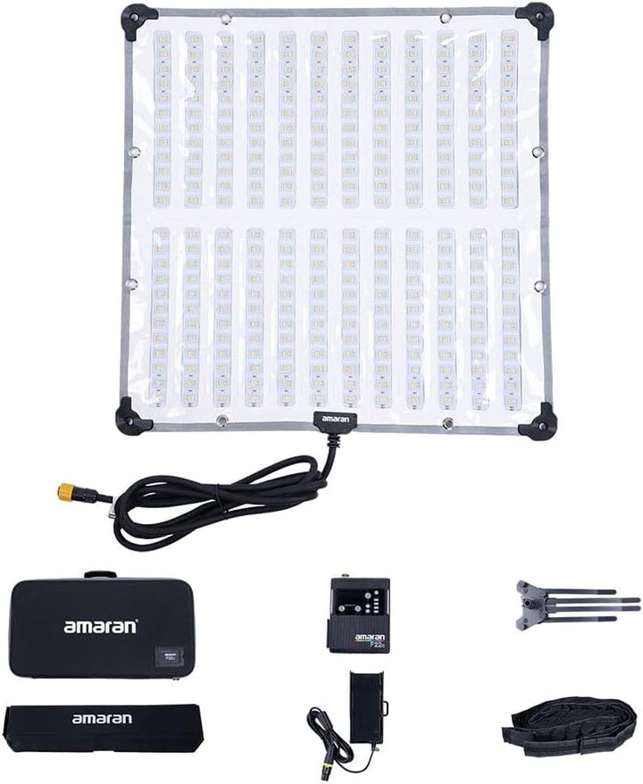 Aputure Amaran F22x 200W Flex-LED-Videoleuchte mit Wabengitter, zweifarbig 2500K-7500K, unterstützt